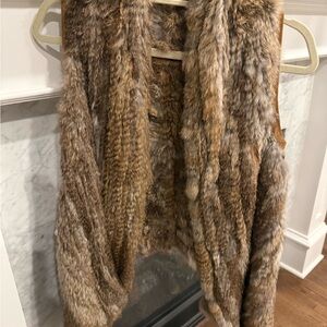 Faux Fur Vest in Brown and Tan